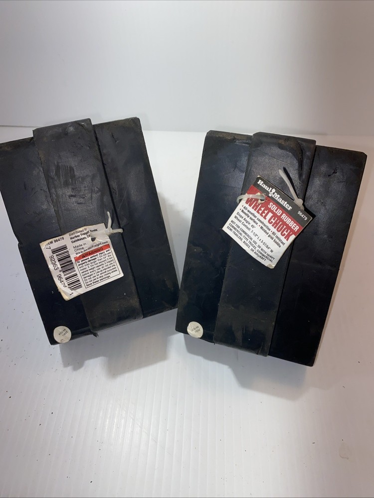 Haul Master Solid Rubber Wheel Chock - 2 chocks -45 degree angle New