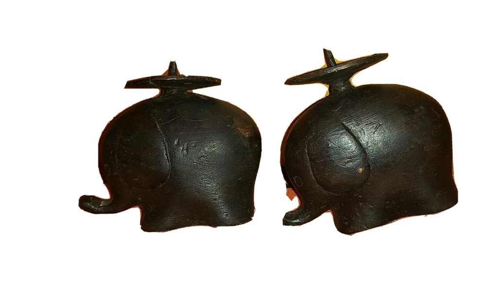 CAST IRON ELEPHANT PILLAR CANDLE HOLDERS