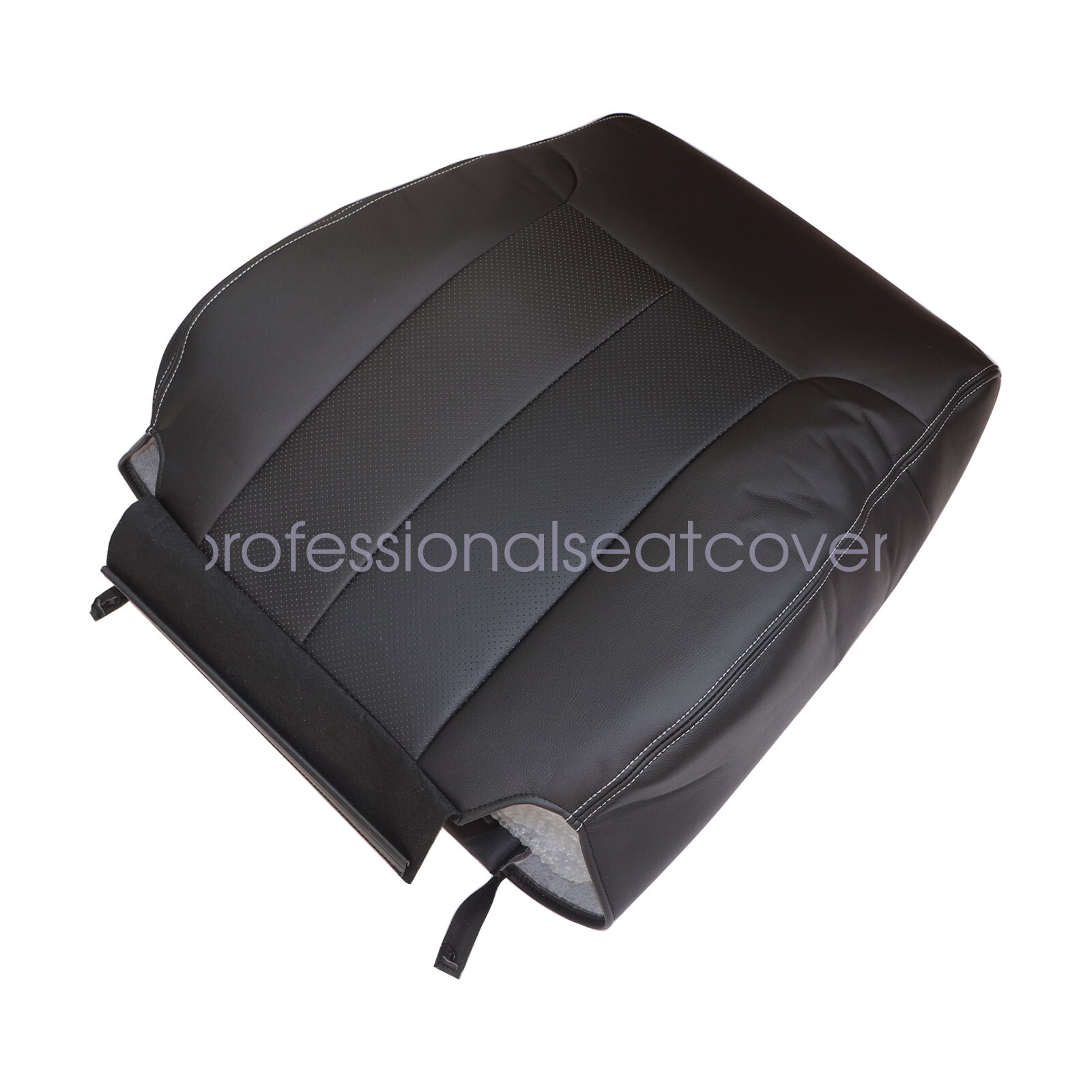 For 2009-2014 Ford F150 Lariat Front PERFORATED Leather Seat Cover Black