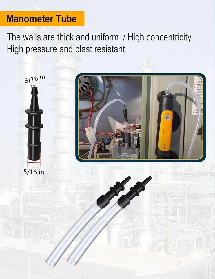 JL3MN2 Manometer Probe Kit, Compatible with Klein Tools ET180 Digital Manometer