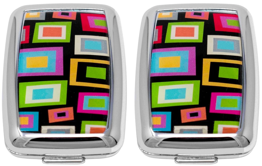 Set of 2 Rectangular Compact Pill Boxes With 2 Compartments