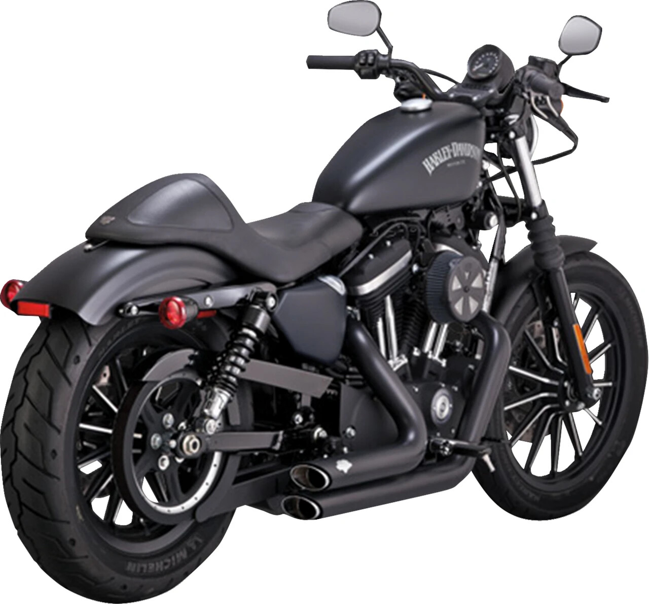Vance & Hines 47329 Shortshots Staggered Exhaust Black Harley Sportster 2014-22