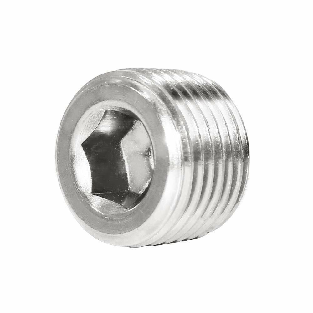 5pcs Hex Countersunk Plug Socket Head Stainless Steel Pipe 3/8" NPT Male Thread