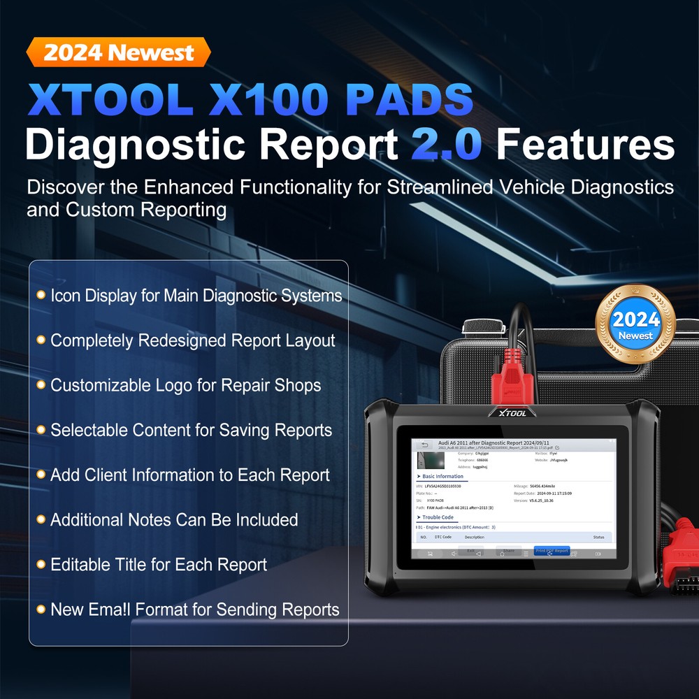 XTOOL X100PADS OBD2 Scanner IMMO Car Key Programmer Full System Diagnostic Tool