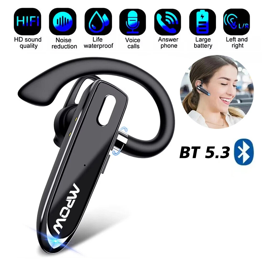 Mpow Wireless Bluetooth Headset Handsfree Waterproof Headphone Noise Cancelling