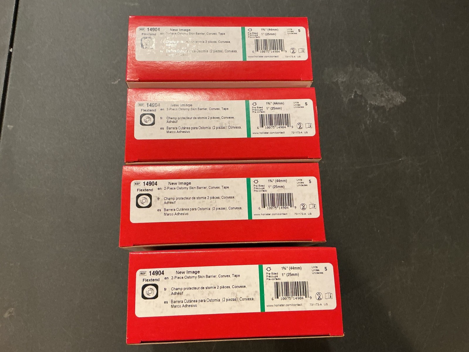 20 (4 boxes of 5) Hollister 14904 New Image Skin Barrier Floating Flange & Tape
