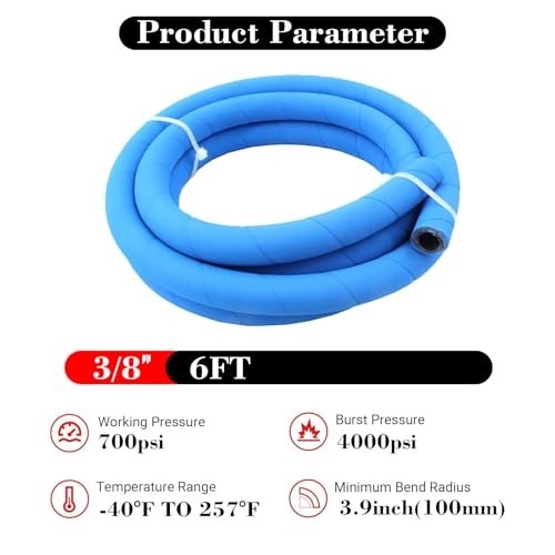 Fuel Line Hose 6AN 3/8" High Pressure Hose 750PSI for Fuel Systems 6FT-3/8 inch