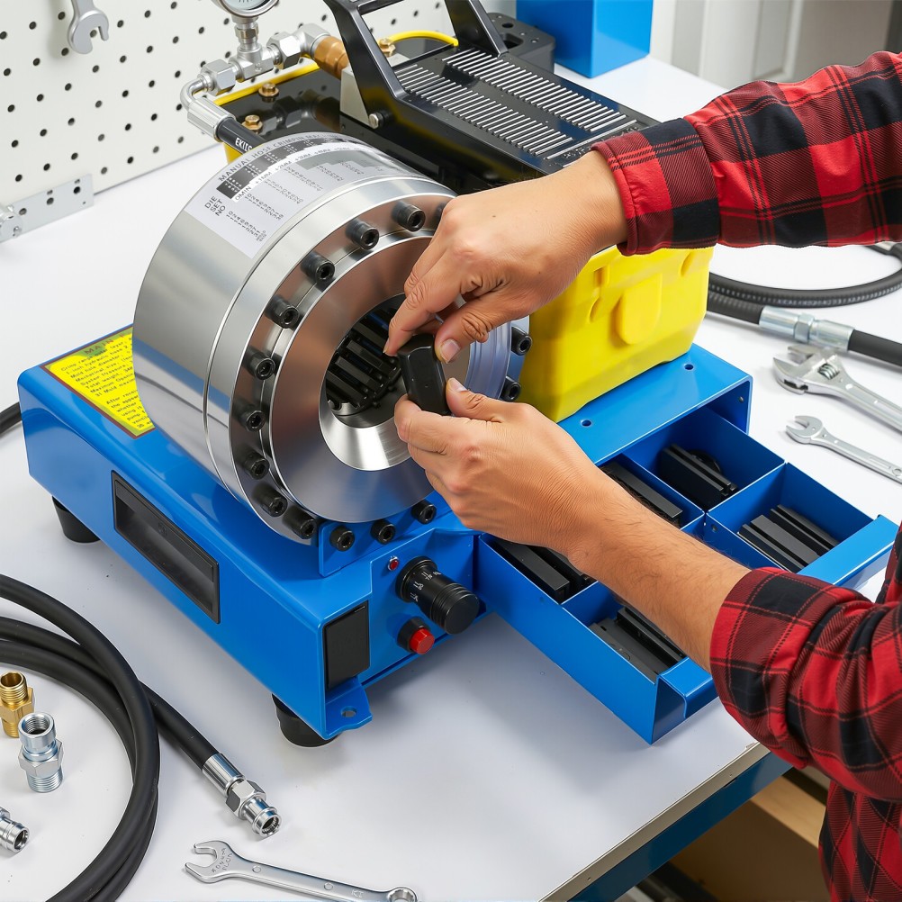 Pneumatic Hydraulic Hose Crimper High Pressure Hose Clamping Machine 40Mpa 8 Die