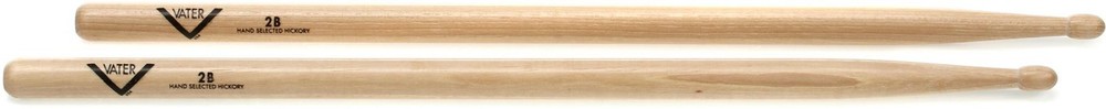 Vater American Hickory Drumsticks - 2B - Wood Tip (3-pack) Bundle
