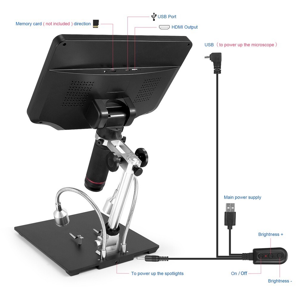 10.1" Andonstar AD409 4MP Wifi Microscope Digital Microscope for PCB Solder SMD
