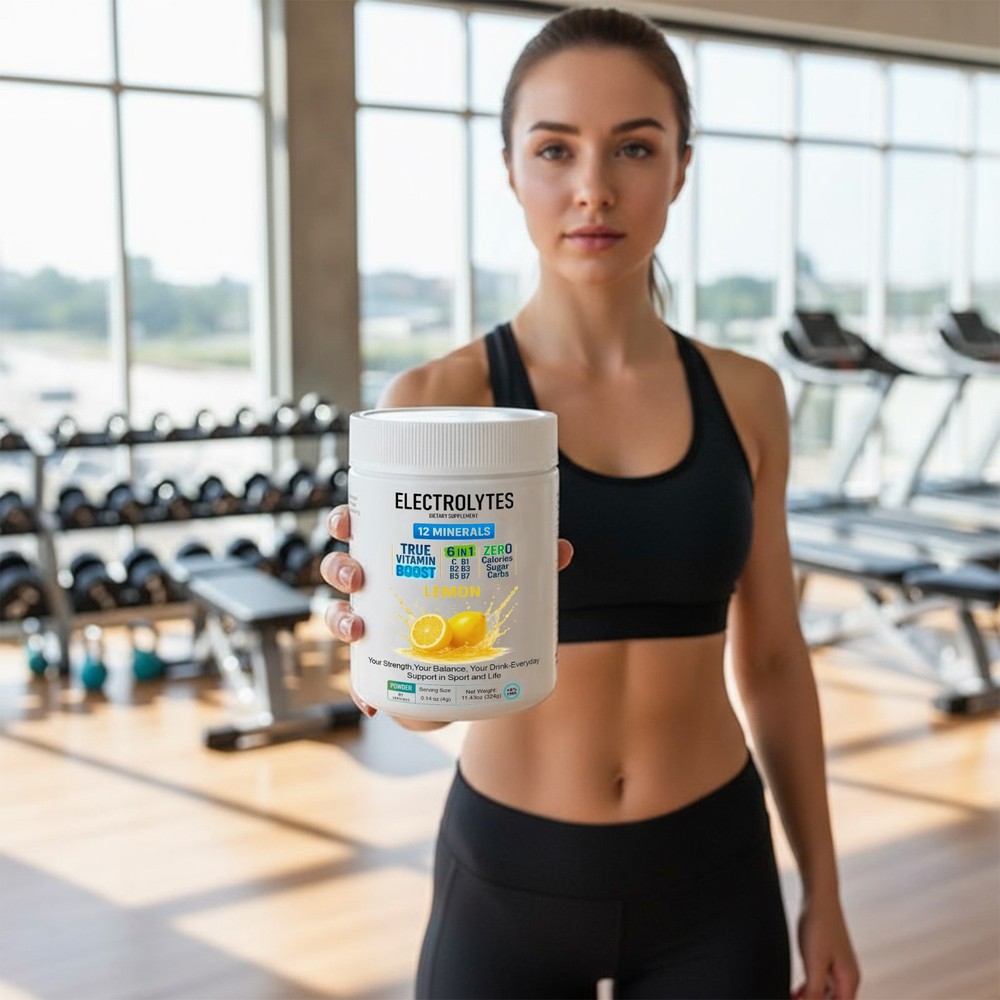 Electrolyte Complex Hydration Powder | 12 Minerals + 6 Vitamins | Lemon Flavor