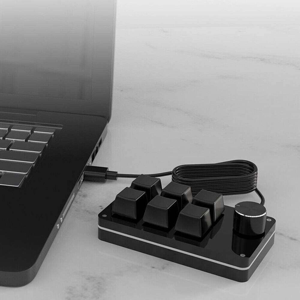 Macro Keyboard Knob 6 Key + 1 Knob Programmable Mechanical Keypad