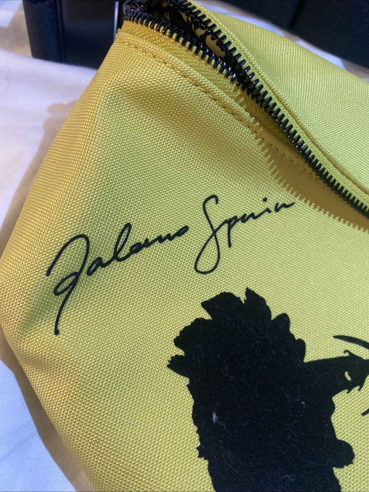 AWAY By Paloma Waist Pack Black Belt Bag Travel Accessory Neon Yellow W/floral