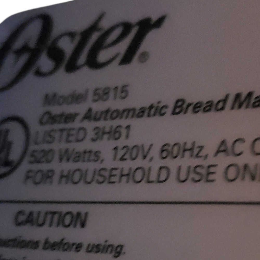 OSTER 5815 Deluxe White Automatic Bread Maker Baker Machine W/ 2 Paddles