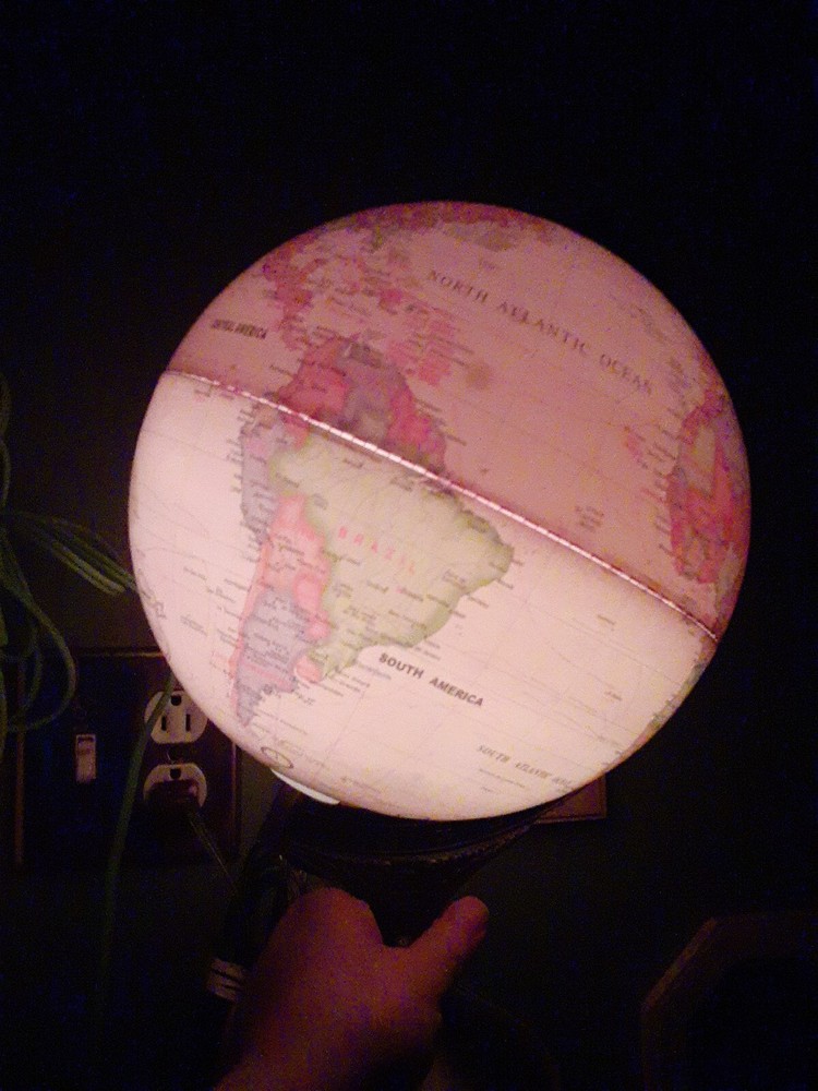 Light Up Glowing World Globe Earth Educational Fun Decor Nice Base Design Retro