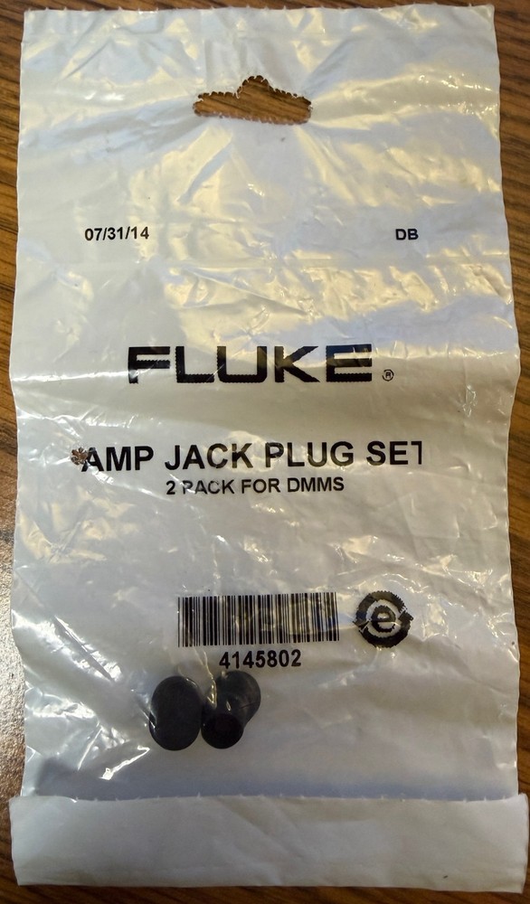 Fluke 4145802 AMP Jack Plug Set 2 Pack for DMMs Multimeter Test Tool