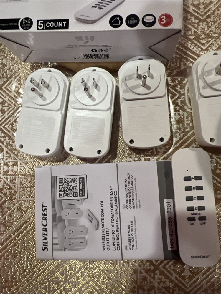 SilverCrest Indoor Wireless Socket Set - Up To 40m Range / 5 Piece Set