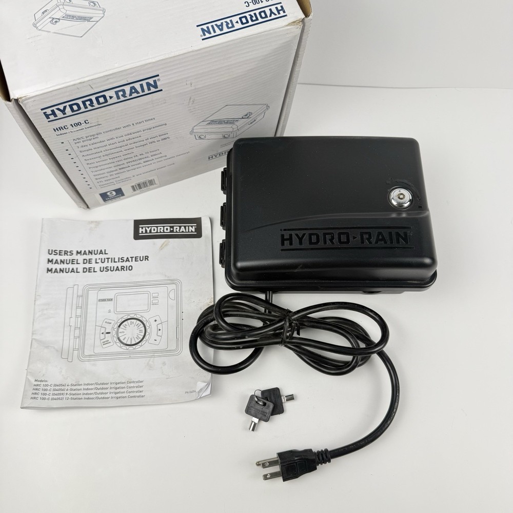 Hydro-Rain Indoor/Outdoor Irrigation Controller & Timer 9 Stations HRC-100-C