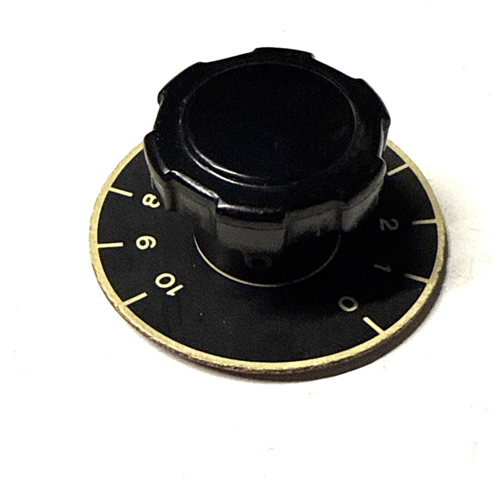 one  black  knob w/dial  OD =45 mm for 6 mm shaft  w/ double locking screws
