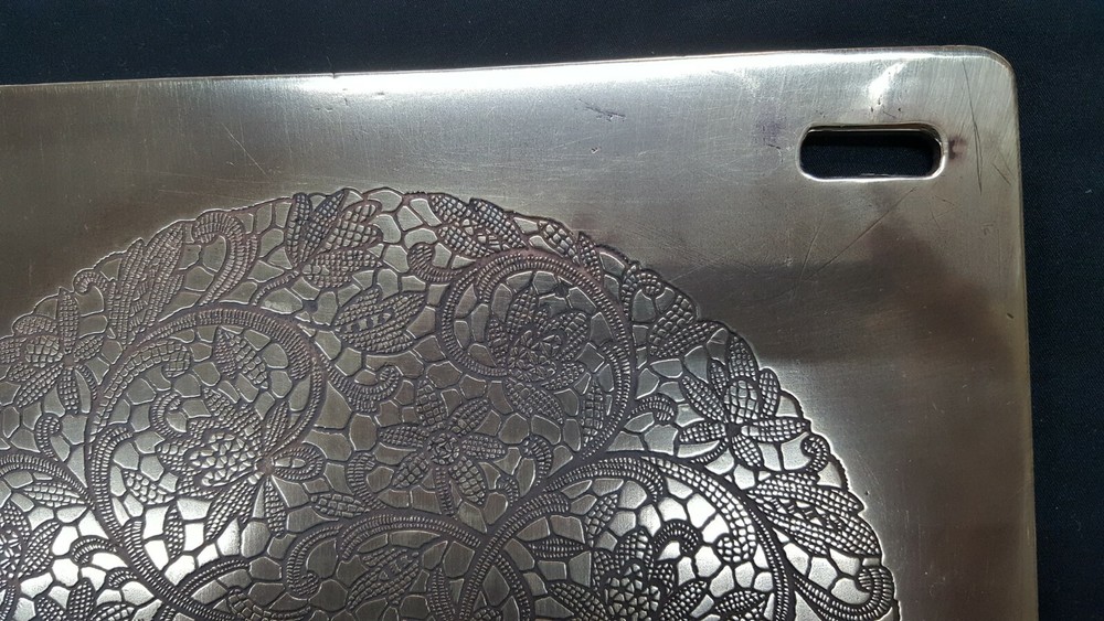 Antique Solid Brass Heavy Duty Double Sided Doily Lace Fabric Mold