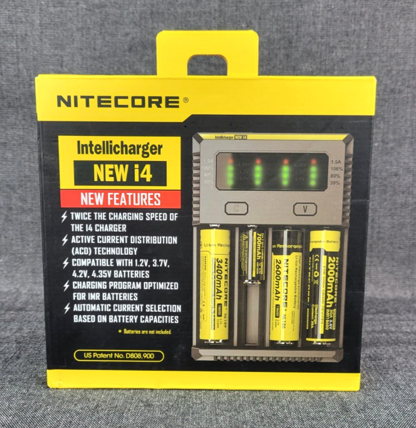 NiteCore i4 Intellicharger 2016 Battery Charger for RCR123A 14500 26650,etc NOB