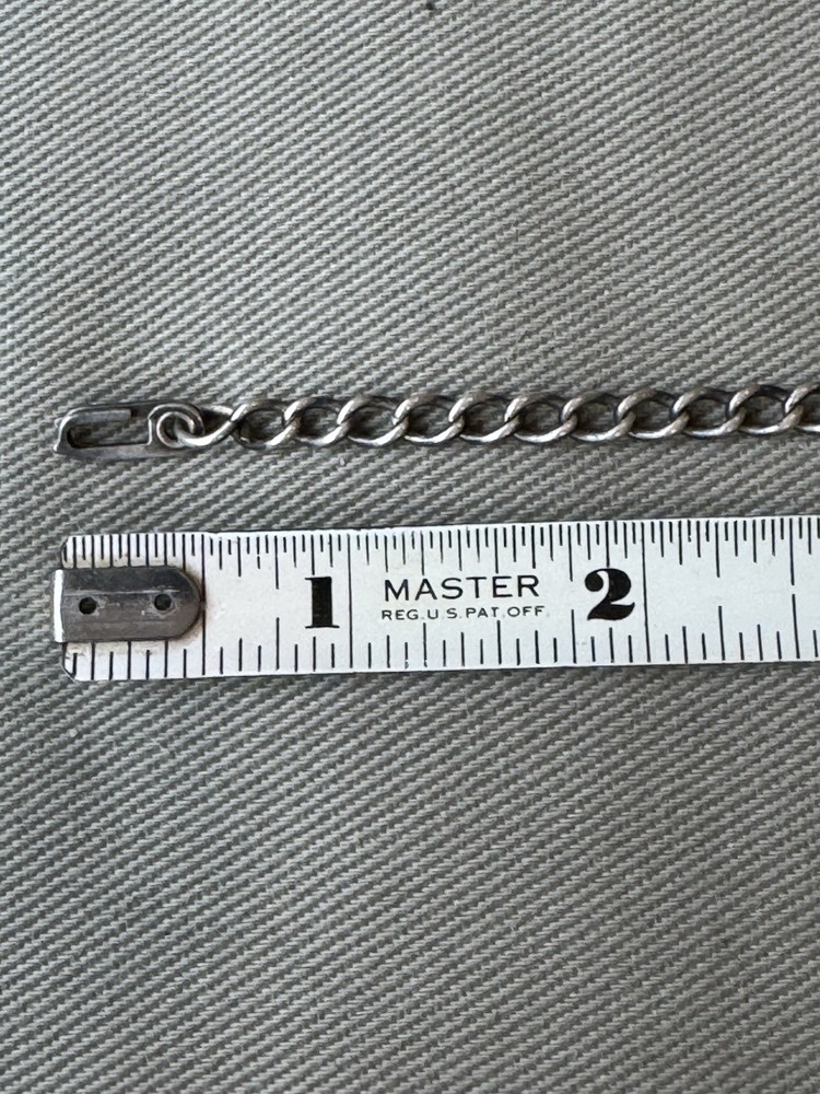 Antique Sterling .925 WWII US Soldier 7.5” ID Bracelet Locket w/Girl Friend Pic