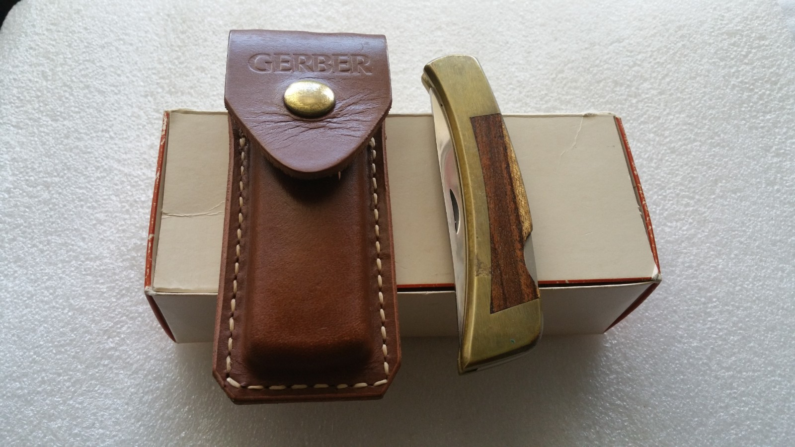 Gerber Sportsman II 2 Pocket Knife Folding Lockback Hunter Vintage + Sheath 80's