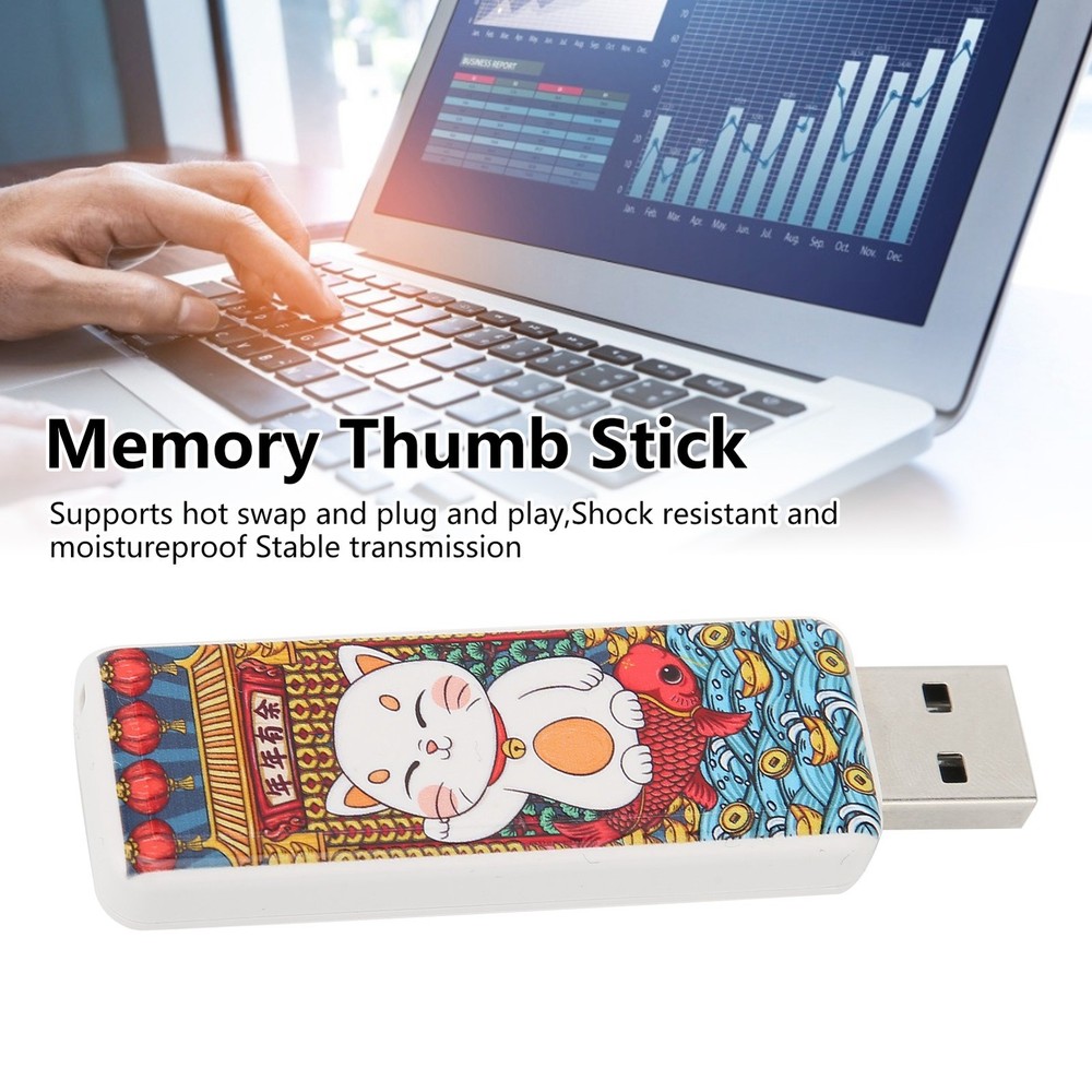 Cute Cat Pattern USB Flash Drive Portable Memory Stick For OS X9.x Use↑