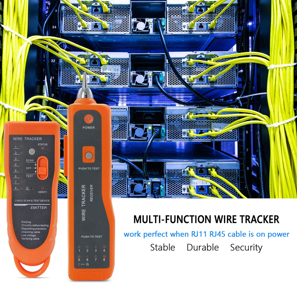 Wire Tester RJ45 RJ11 Cable Tracker Line Finder Multifunction Wire Tracker Ether