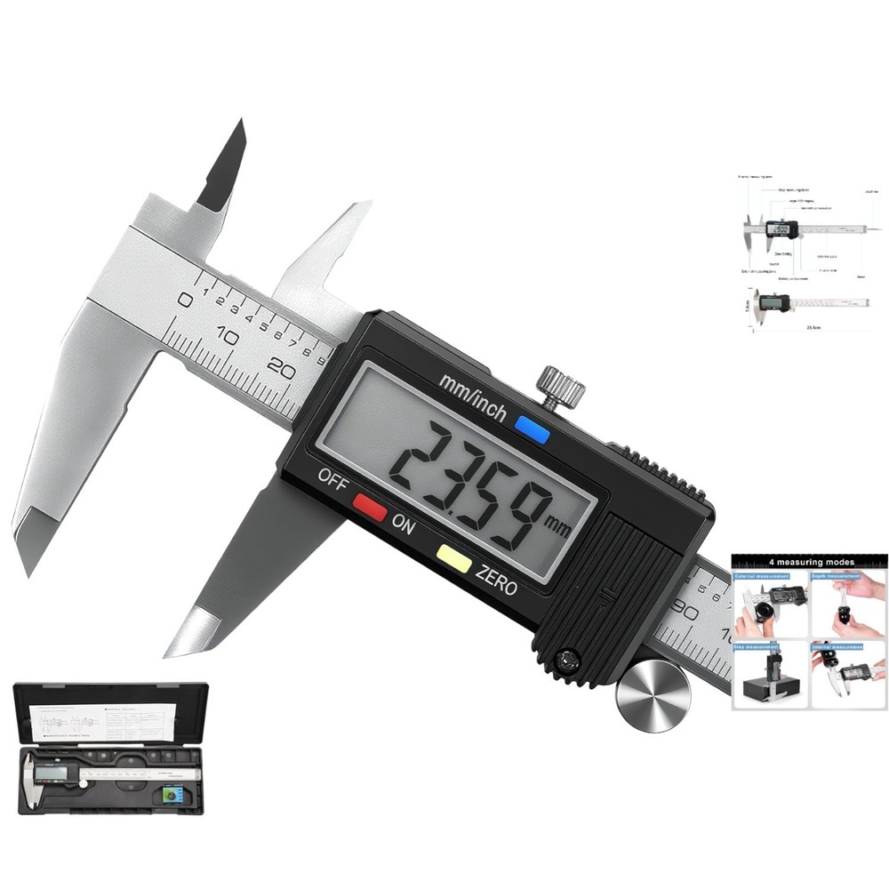 Durable Waterproof 6-Inch Caliper with Large LCD - Essential Measuring Tool