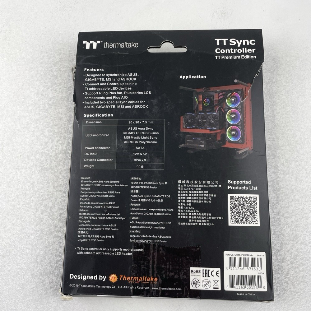 Thermaltake TT Sync Controller Premium Edition CL-O015-PL00BL-A -Open Box