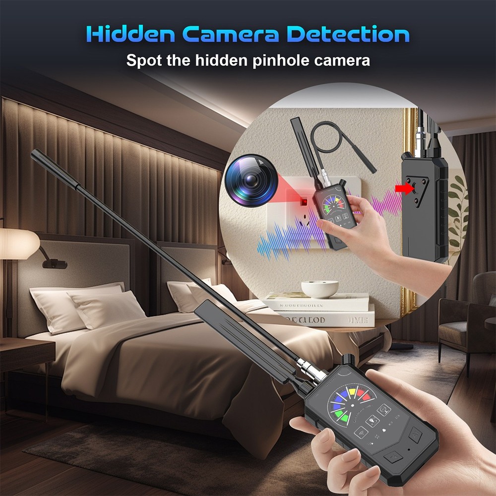 Anti-Spy Camera Wireless RF Detector GSM Bug GPS Tracker Finder Scanner Device#