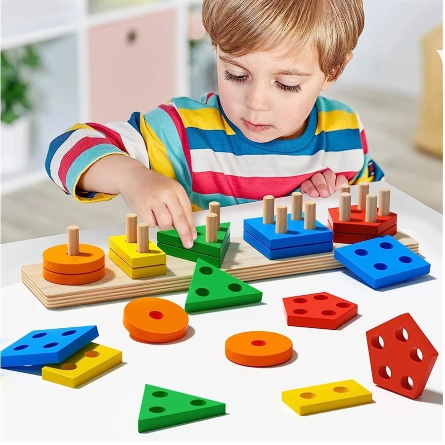 Montessori Toys for 1 2 3 Year Old Girls Boys, Wooden Sensory Toys for 1-3 Ye...