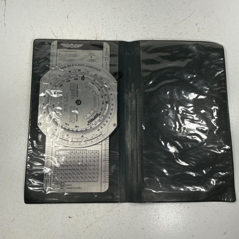 ASA E6-B Metal Flight Computer ASA-E6B 1992 w/ Case BENT