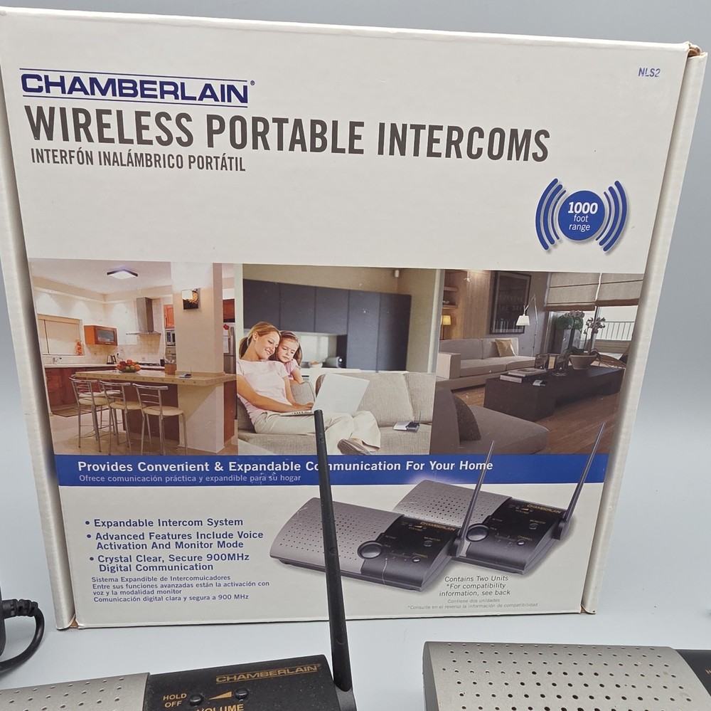 Chamberlain NLS2 Wireless Portable Intercom Double Unit 900 MHz Communication