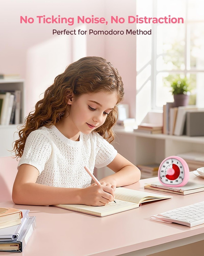 Rechargeable Visual Timer 60 Min Kids Desk Countdown Alarm Clock USB Gym Kitchen