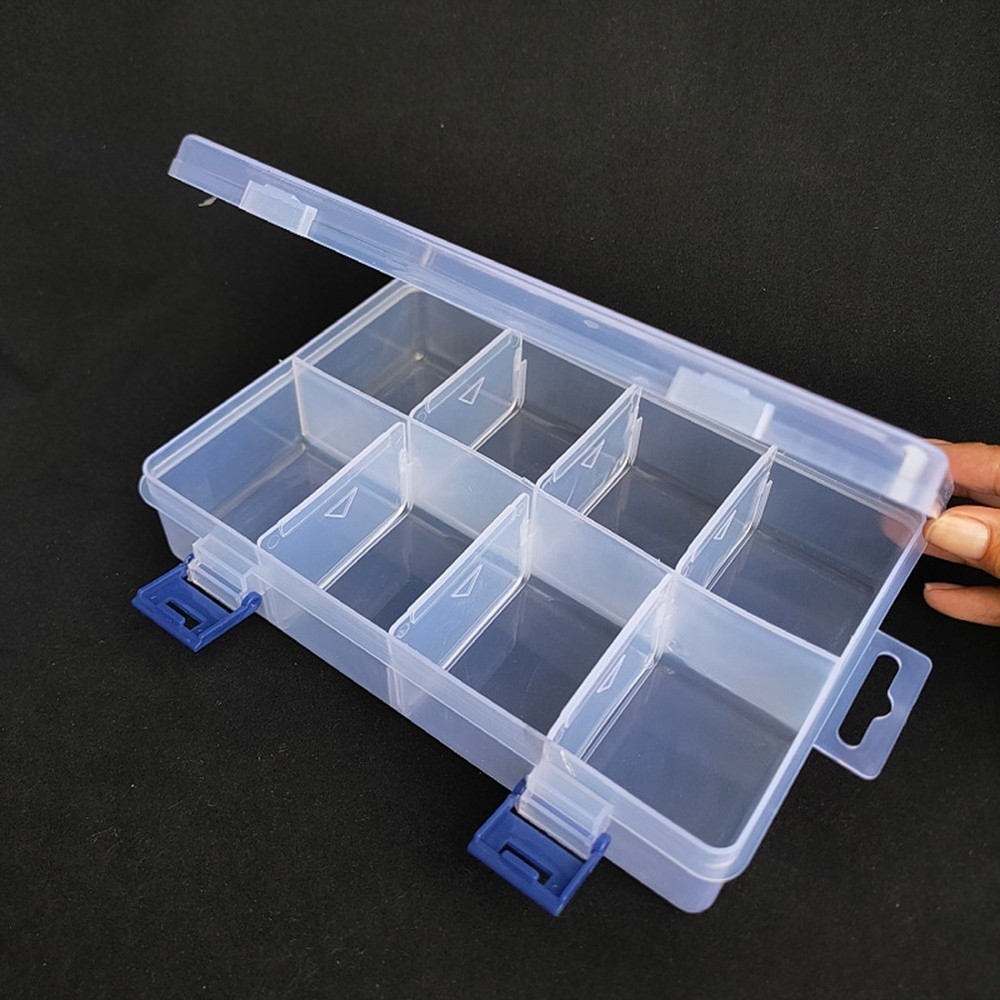 8 Adjustable Grids Compartment Storage Box Plastic Screw Holder Organizer