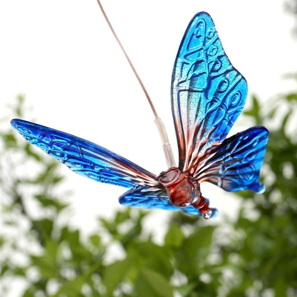 Solar LED Garden Outdoor Wind Chimes Colour Changing Lights Hanging butterfly US