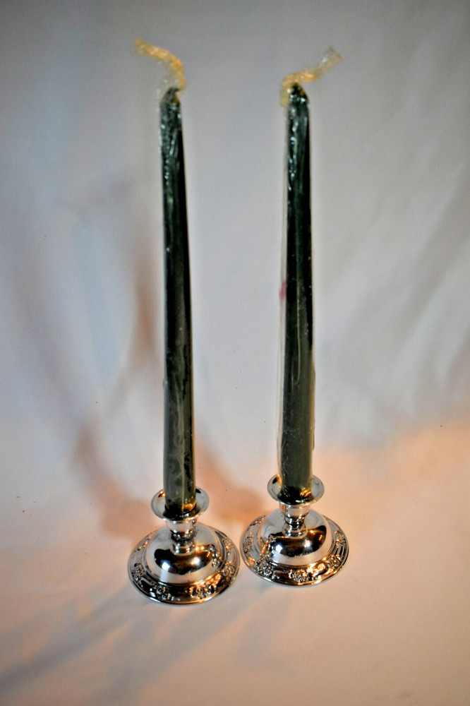 William A. Rogers by Oneida Ltd Silversmith Silver Candleholders - 2