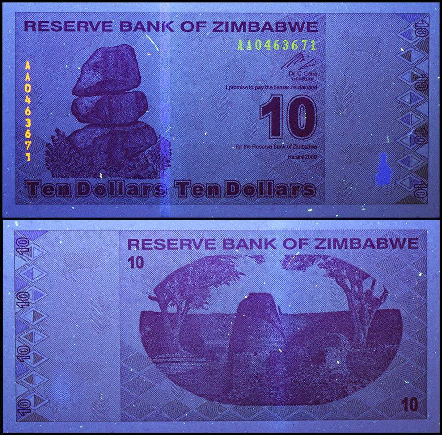 Zimbabwe 10 Dollars, 2009, P-94, UNC