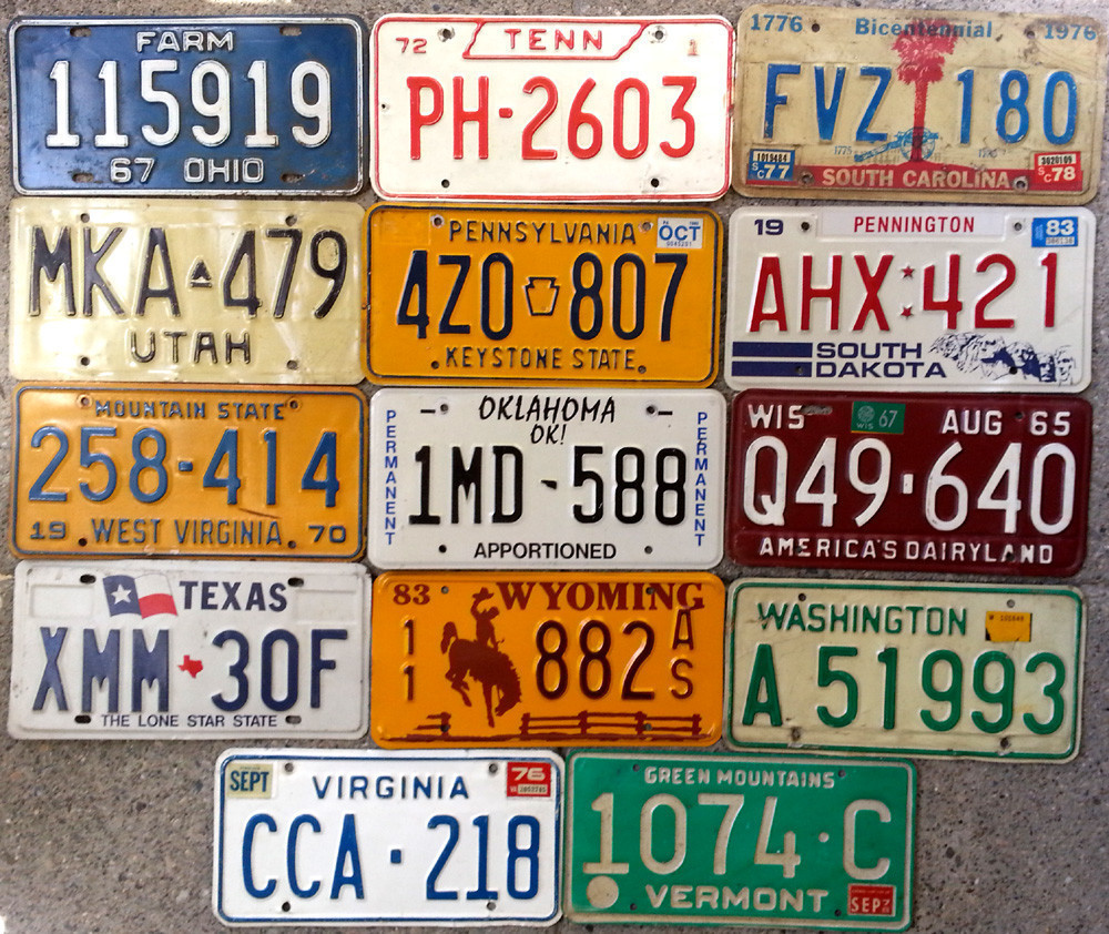 ALL 50 UNITED STATES VINTAGE LICENSE PLATE SET NUMBER TAG LOT USA RARE 1960s-90s