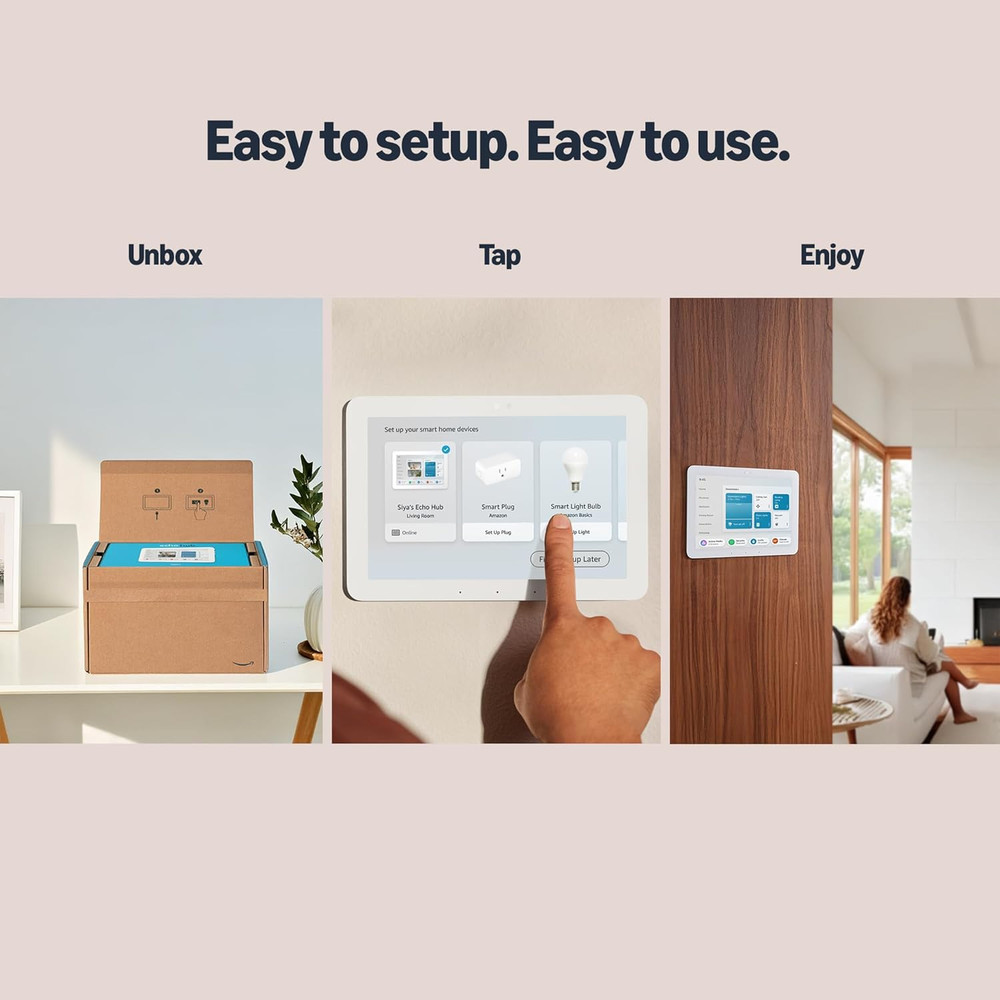 Smart Home Starter Kit | Includes Echo Hub, Smart Plug and 4 Basics Smart Bulbs,