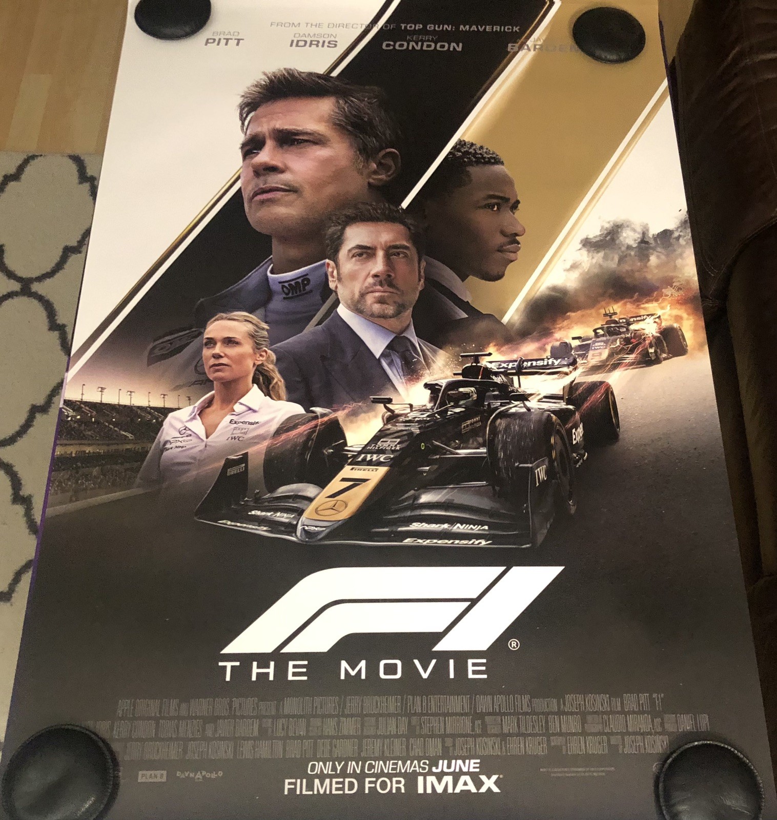 F1 Original DS Double Sided 27x40 Movie Poster Brad Pitt Vsn D MINT Formula One