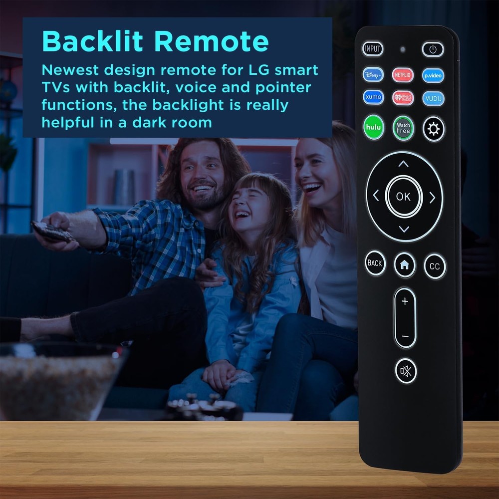 Universal Backlit Remote XRT260 Replacement for Vizio - Backlit, Black