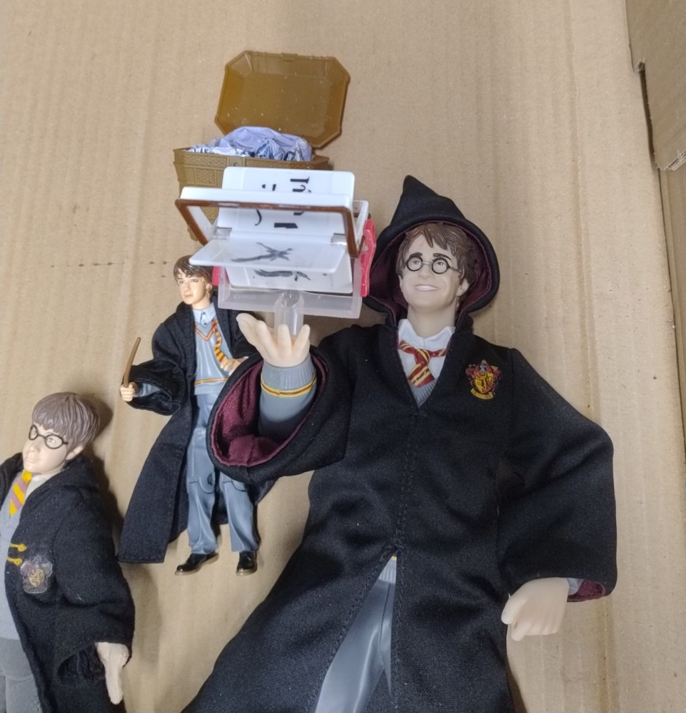 3 Harry Potter Figures 12" magic Harry & smaller (Read Description)