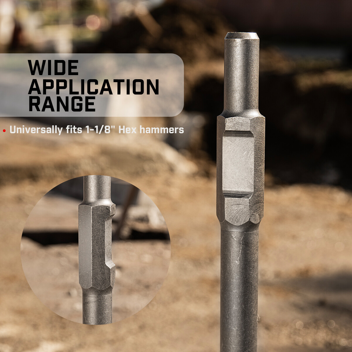 XtremepowerUS Shovel Jack Hammer Bit 1-1/8" Hex Clay Spade Shovel Head w/ Case