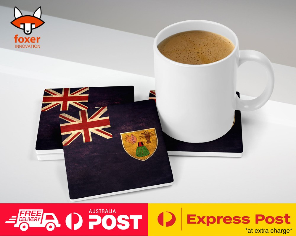 COASTER COFFEE DRINKING MAT|TURKS CAICOS ISLANDS FLAG