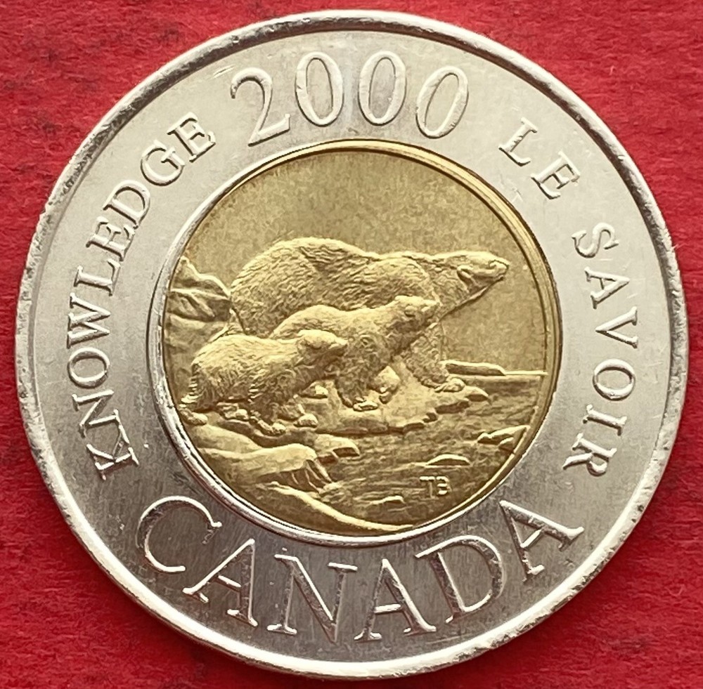 2000 Canada 2$ Knowledge - Off Center Error - Lot#9452