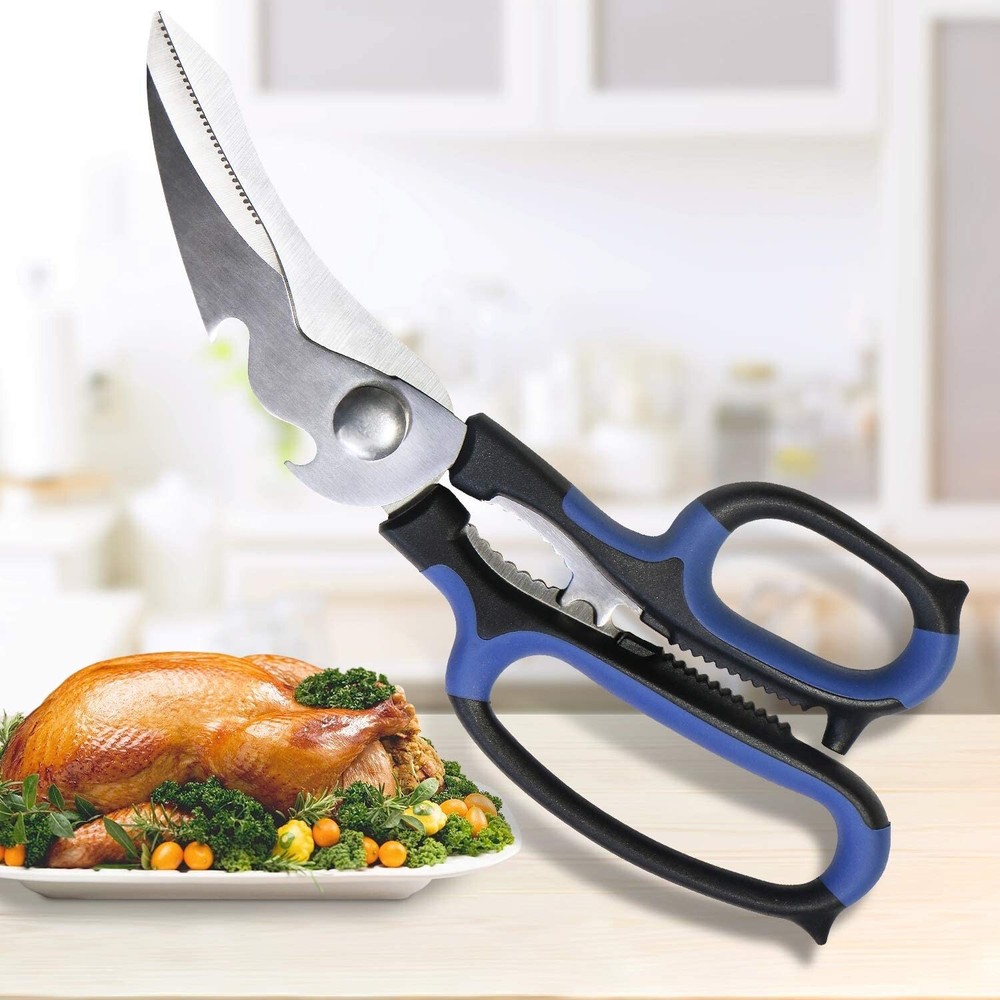 Heavy Duty Kitchen Shears with Unique Curve Blade, Multi-purpose Scissors