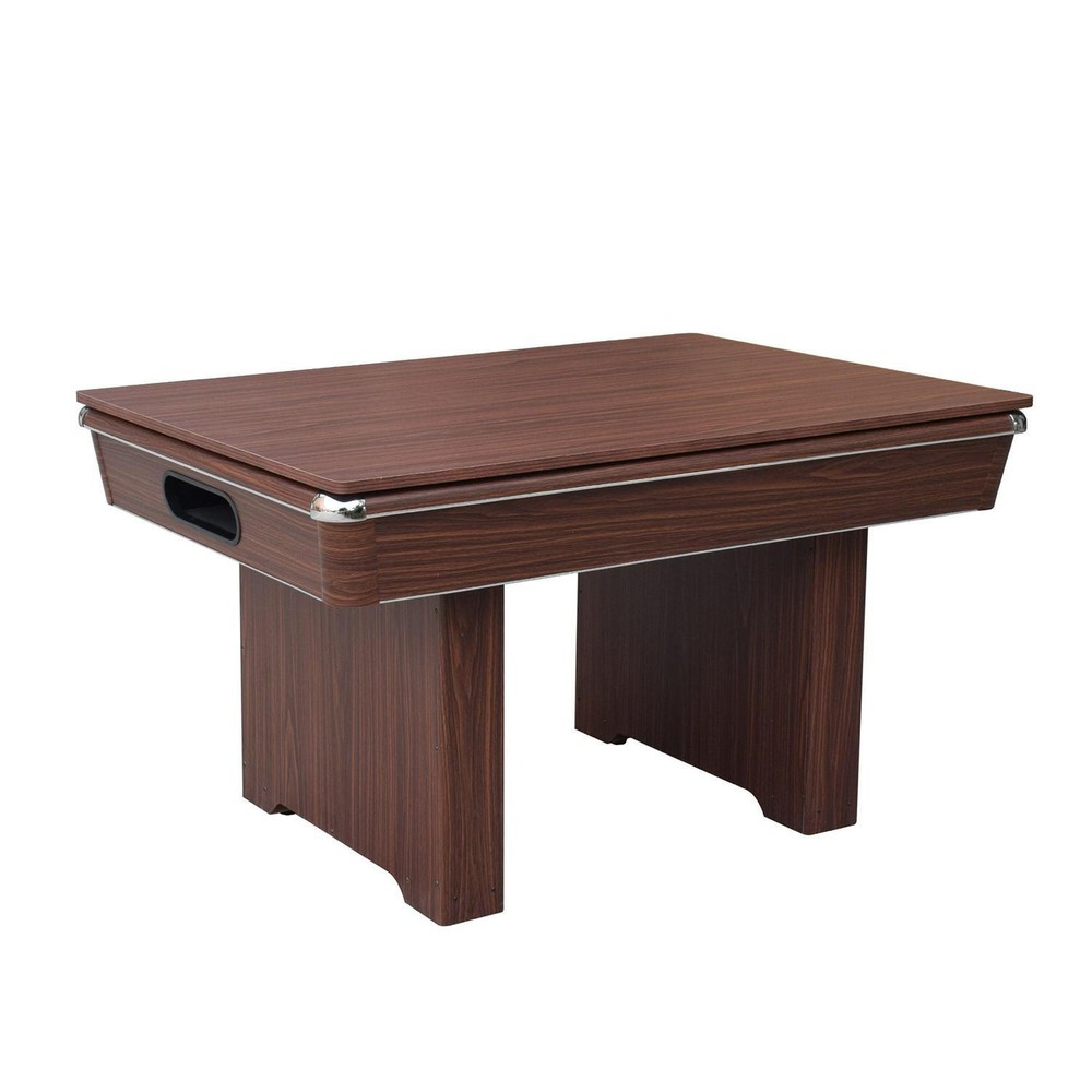 Bumper Pool Table with Walnut Finish and Red Felt - Includes Reversible Tabletop